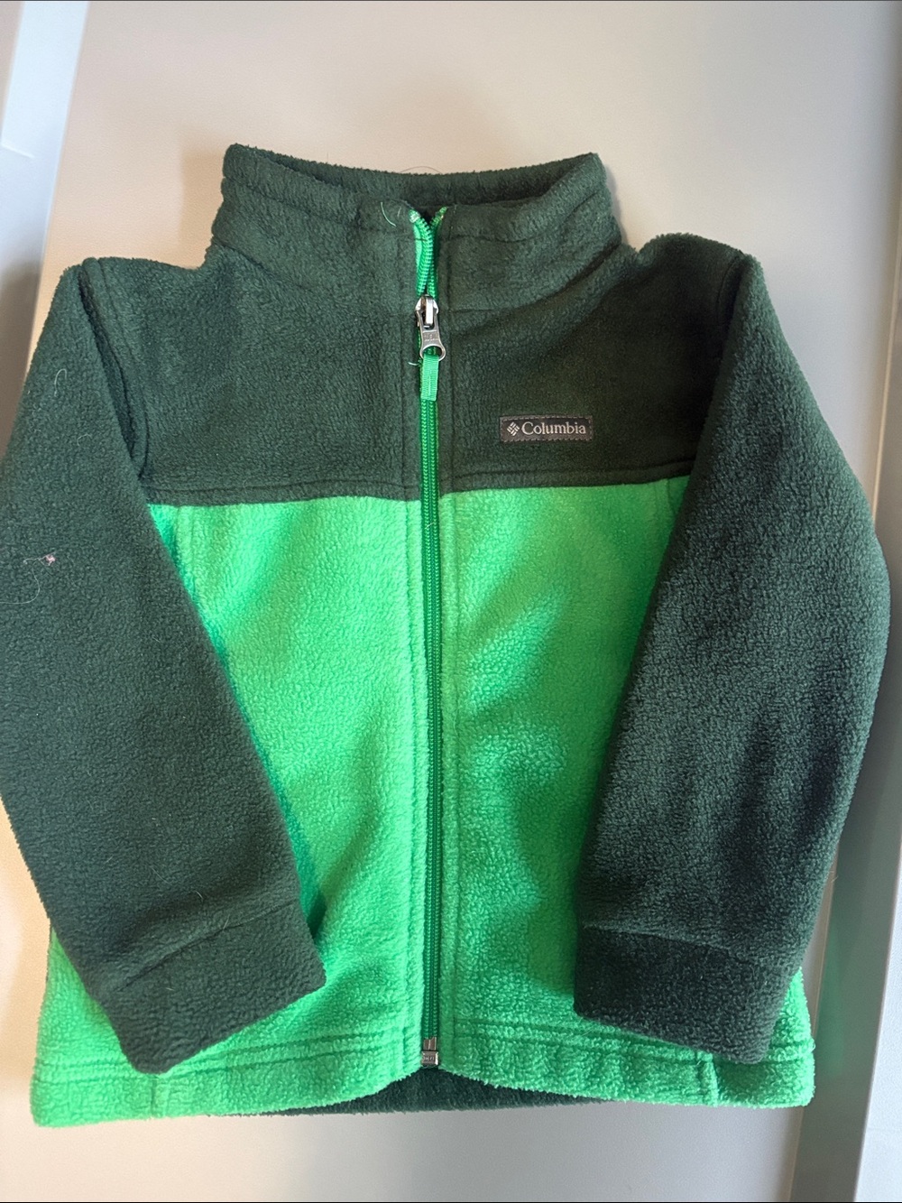 Columbia Black and Bright Green Fleece Jacket